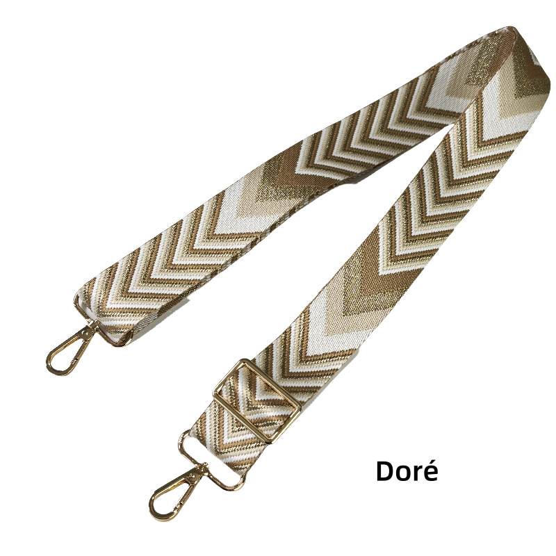 Bandoulière réglable pour sac - jacquard à motif de flèches - 38mm