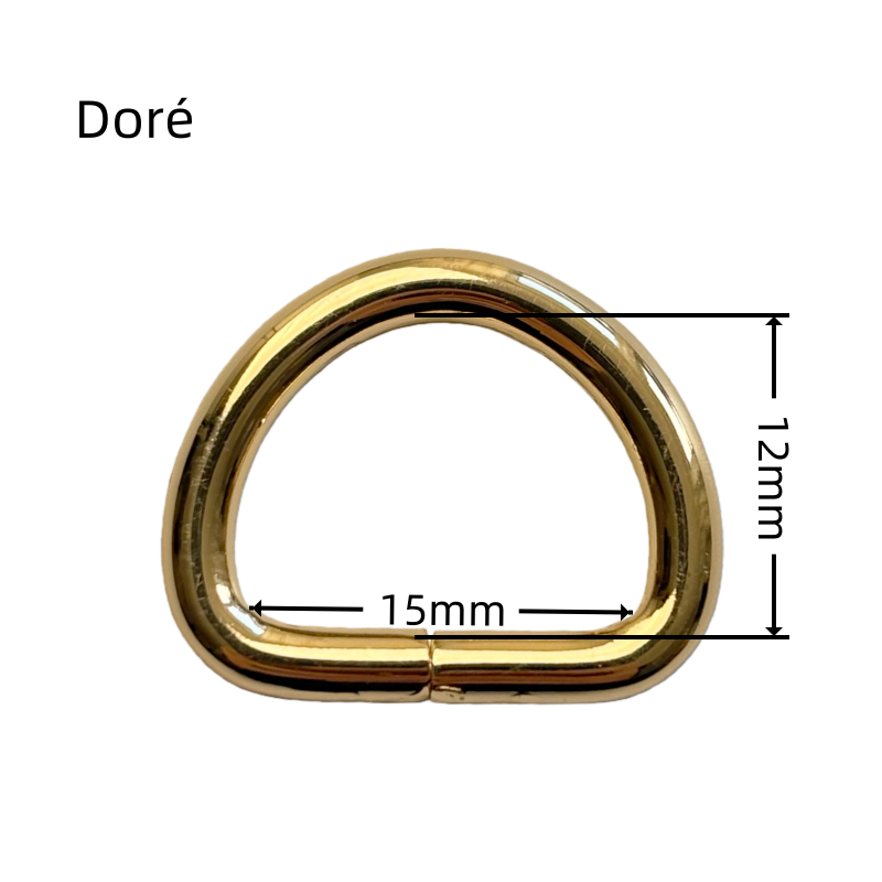 Anneau demi-lune en métal - 15×12mm