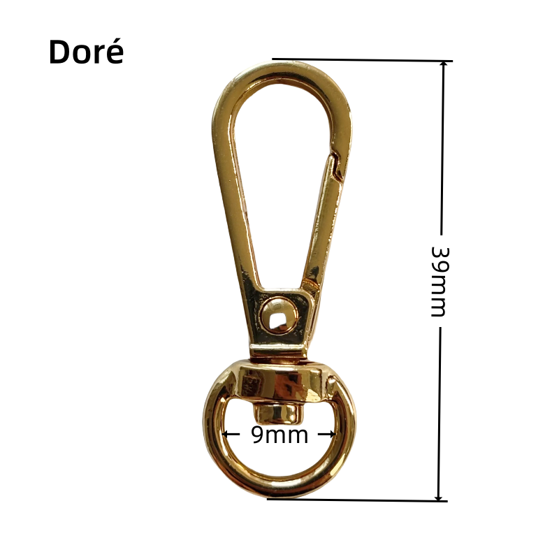 Mousqueton en métal - rond - 10mm
