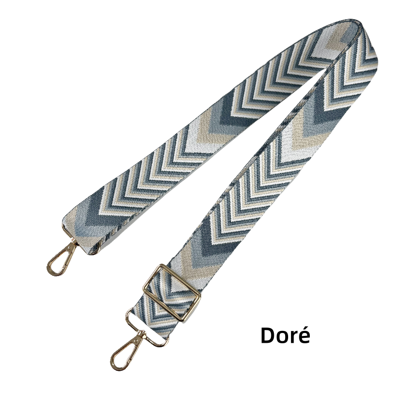 Bandoulière réglable pour sac - jacquard à motif de flèches - 38mm
