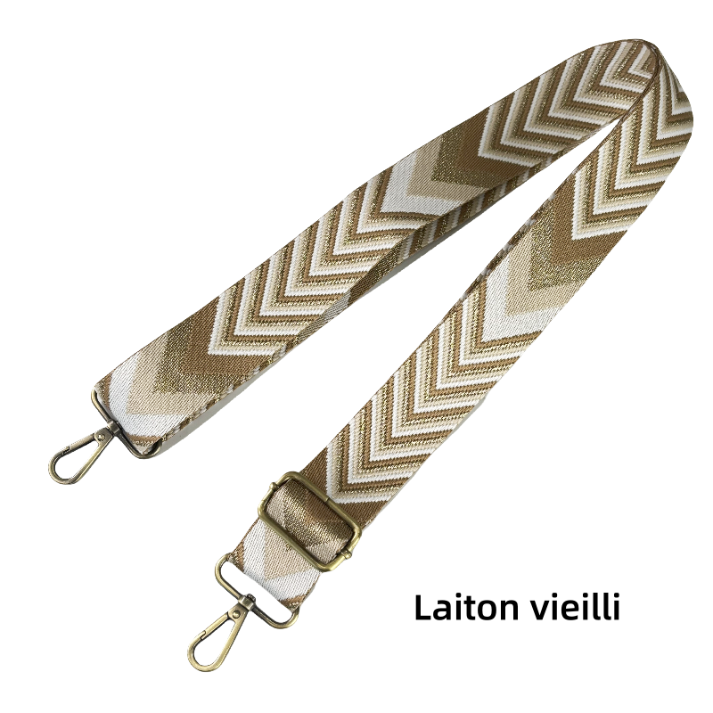Bandoulière réglable pour sac - jacquard à motif de flèches - 38mm