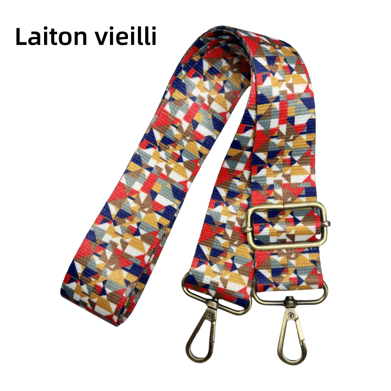 Bandoulière à motifs réglable pour sac - motif géométrique - 38mm