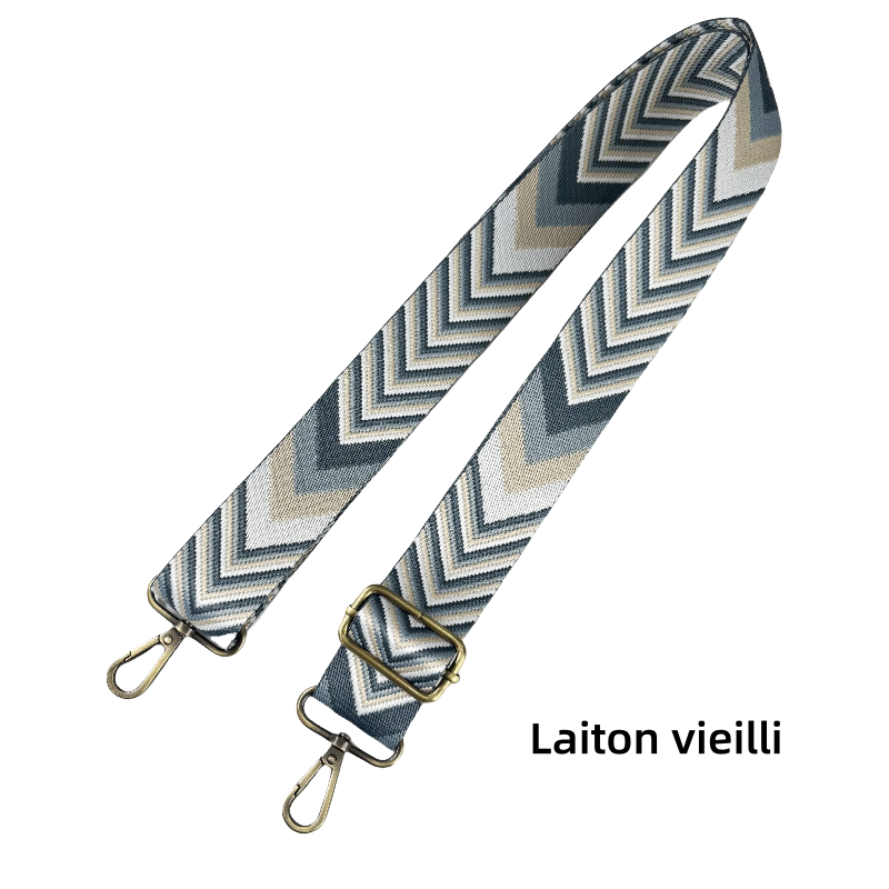 Bandoulière réglable pour sac - jacquard à motif de flèches - 38mm