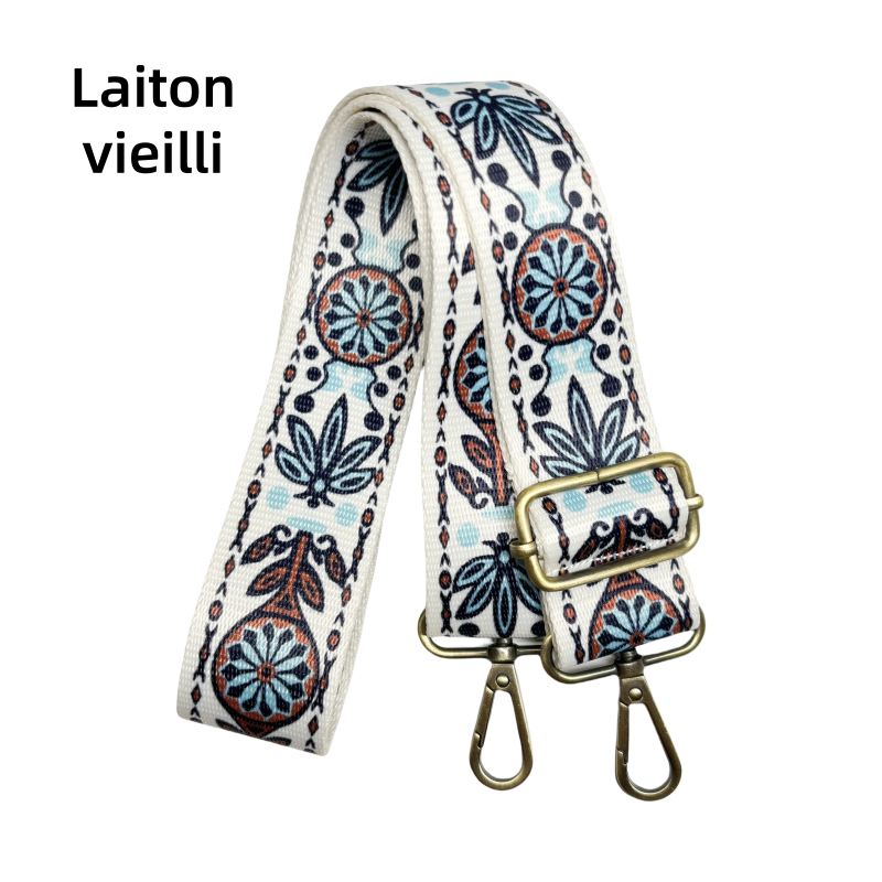 Bandoulière à motifs réglable pour sac - Fleurs - 38mm