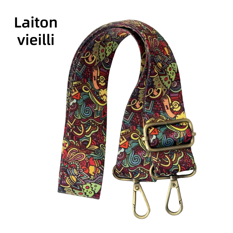 Bandoulière à motifs réglable pour sac - Multicolore - 38mm