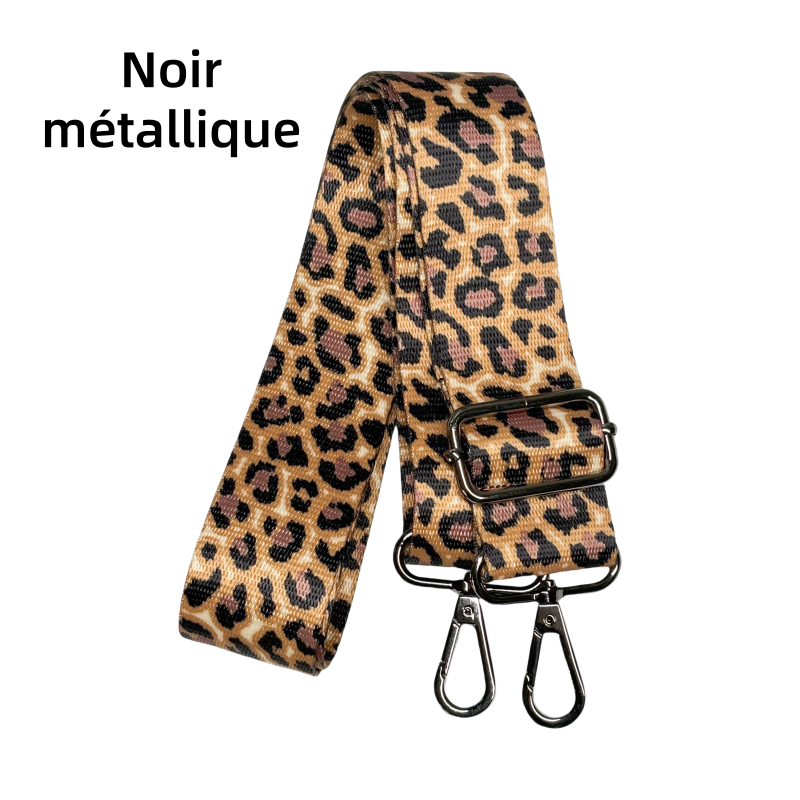 Bandoulière à motifs réglable pour sac - Imprimé léopard - 38mm