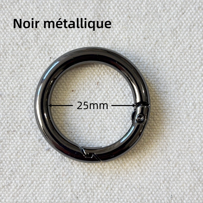 Boucle Mousqueton Rond à Ressort en Alliage de Zinc - 25mm