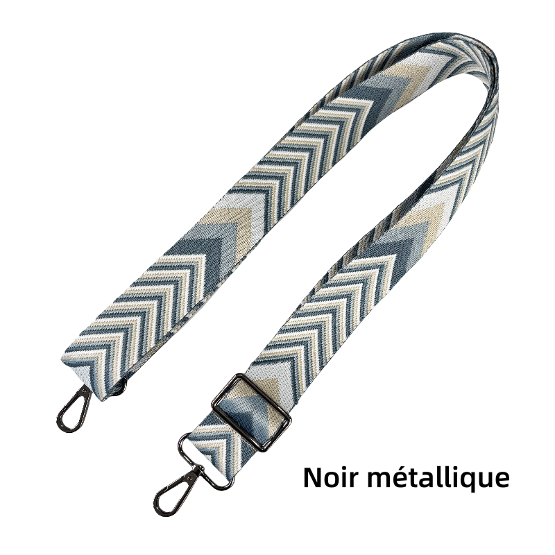 Bandoulière réglable pour sac - jacquard à motif de flèches - 38mm