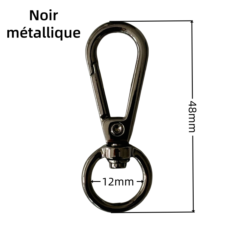 Mousqueton en métal - rond - 12mm