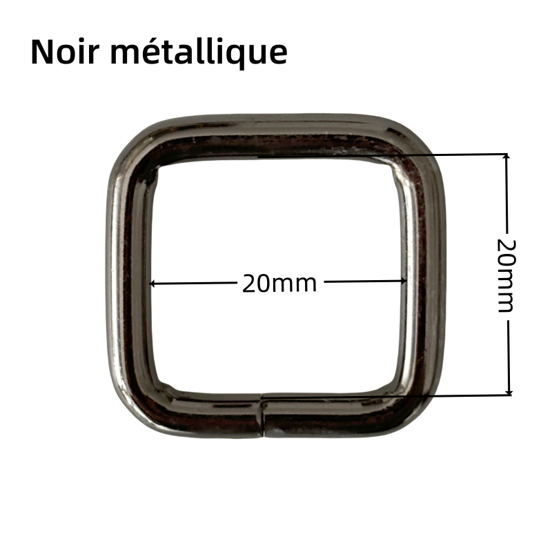 Anneau rectangulaire en métal - 20mm