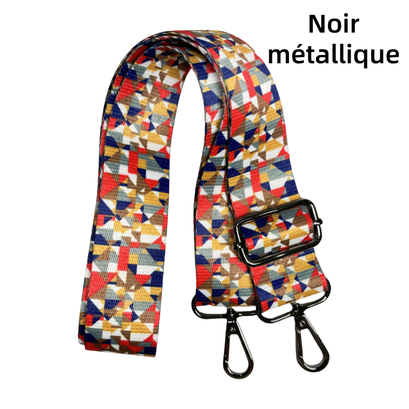 Bandoulière à motifs réglable pour sac - motif géométrique - 38mm