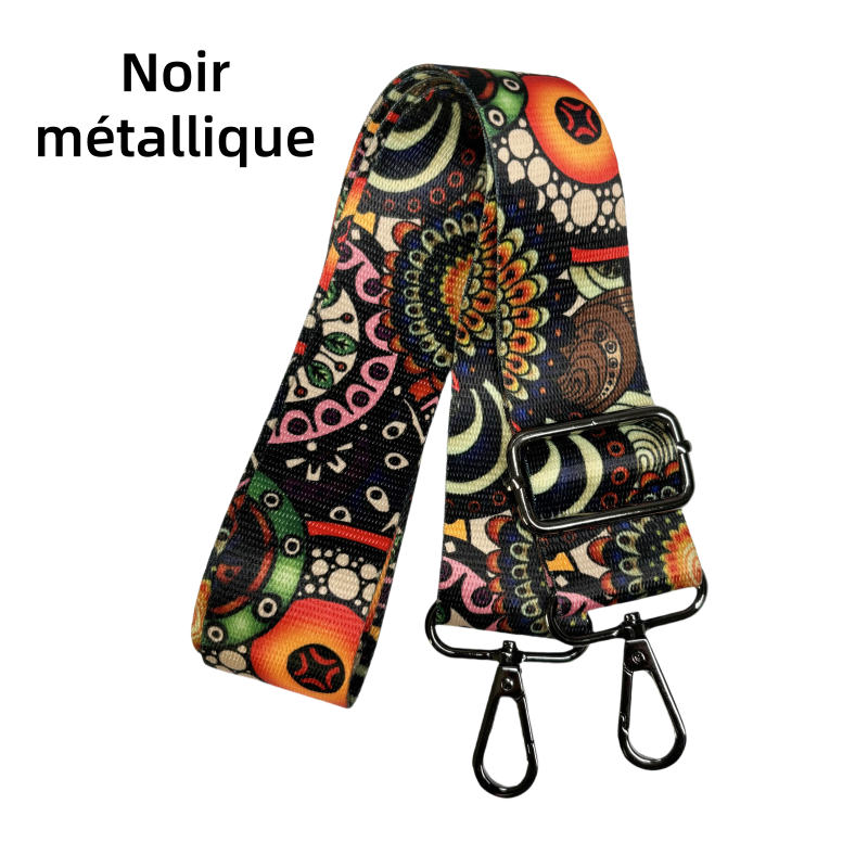 Bandoulière à motifs réglable pour sac - Multicolore - 38mm