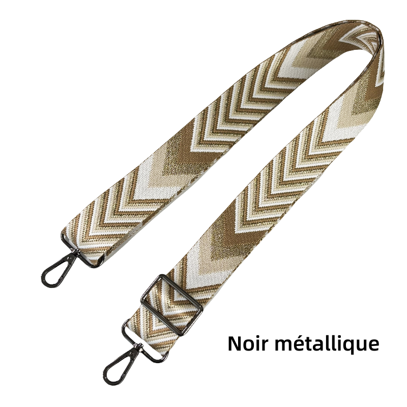 Bandoulière réglable pour sac - jacquard à motif de flèches - 38mm