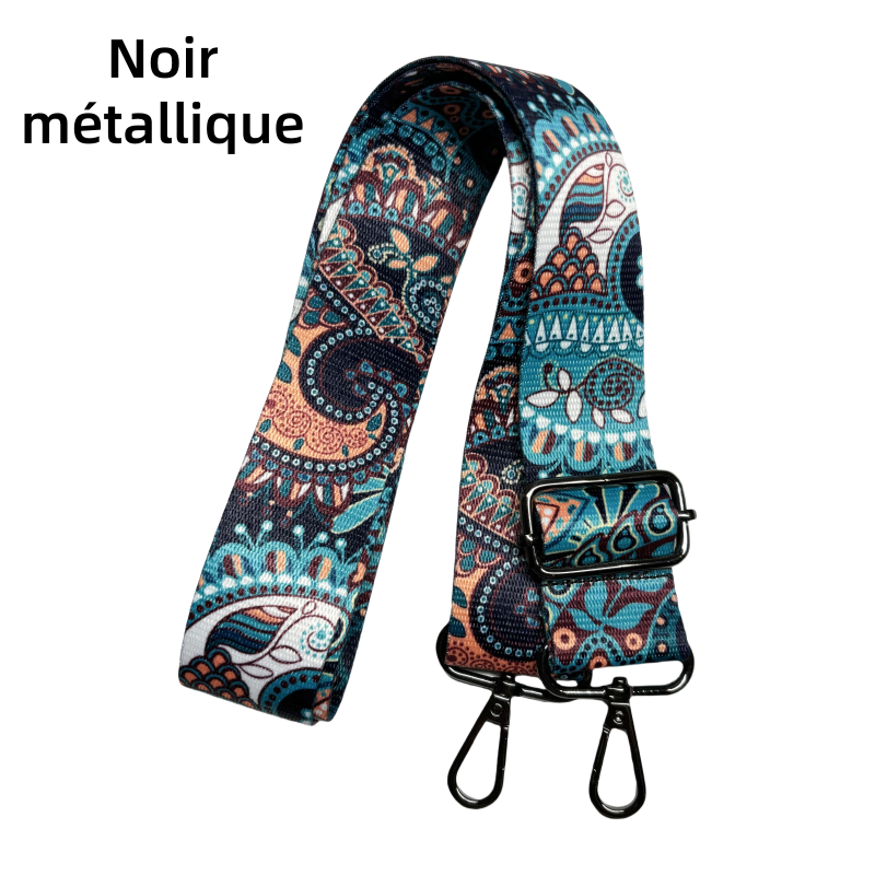 Bandoulière à motifs réglable pour sac - Turquoise - 38mm