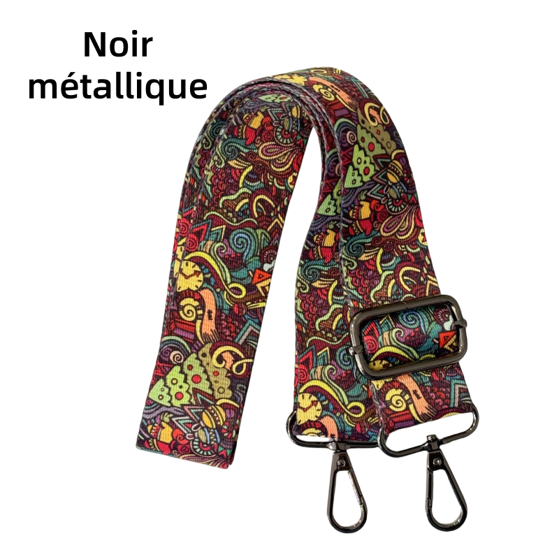 Bandoulière à motifs réglable pour sac - Multicolore - 38mm