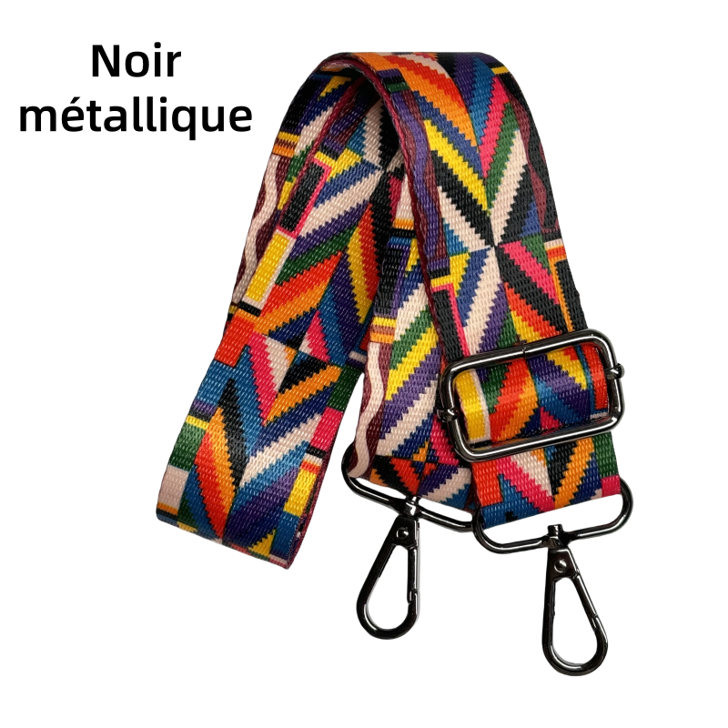 Bandoulière à motifs réglable pour sac - Ethnique - 38mm