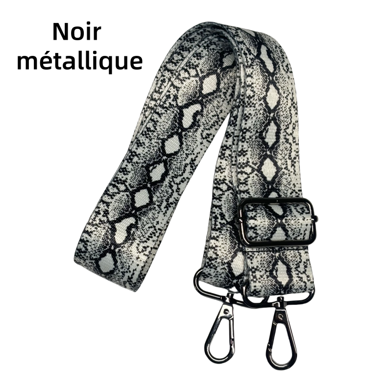 Bandoulière à motifs réglable pour sac - Imprimé serpent - 38mm