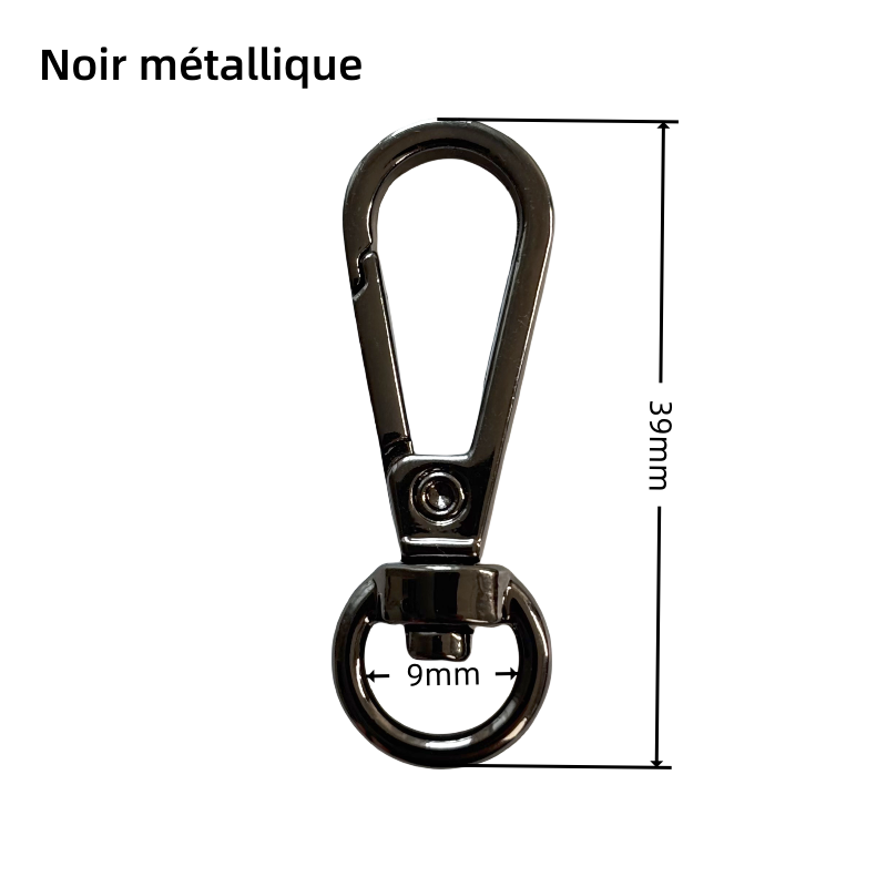 Mousqueton en métal - rond - 10mm