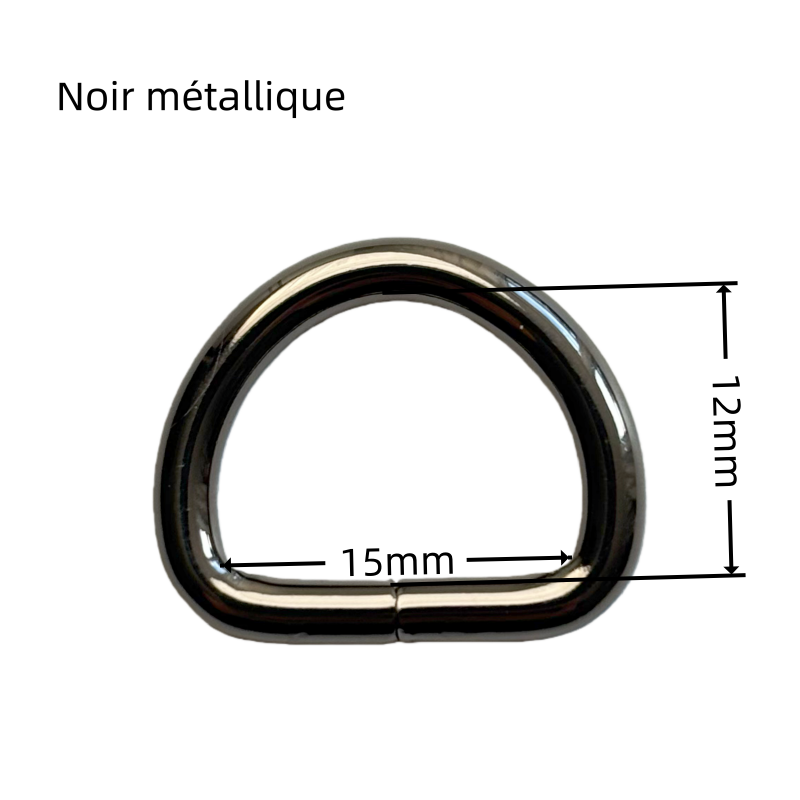 Anneau demi-lune en métal - 15×12mm