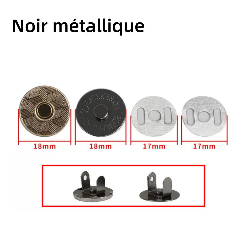 Set de bouton magnétique fermoir magnetique Métal - 18mm