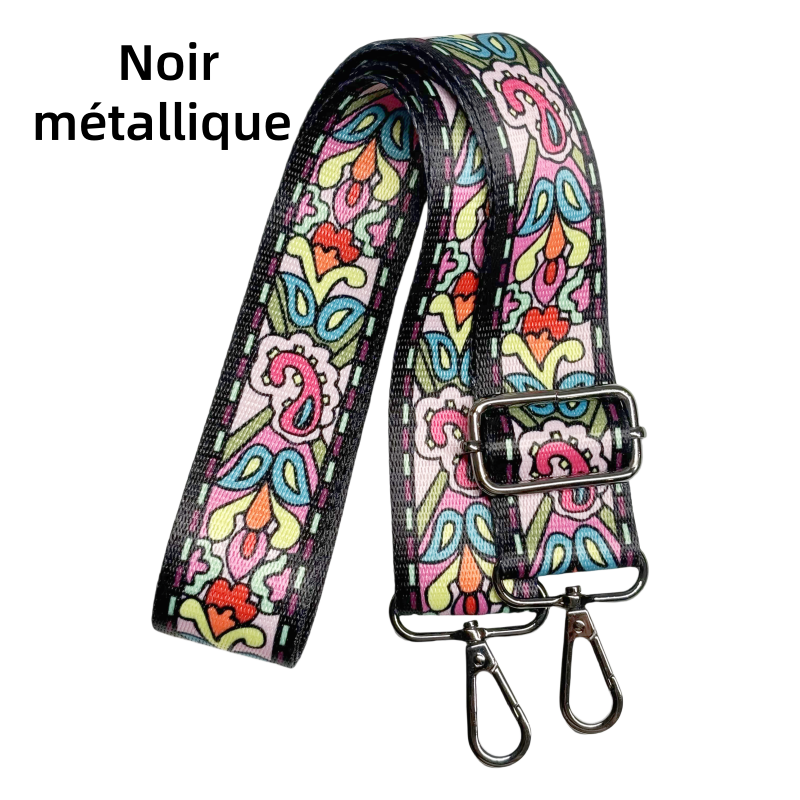 Bandoulière à motifs réglable pour sac - Multicolore - 38mm