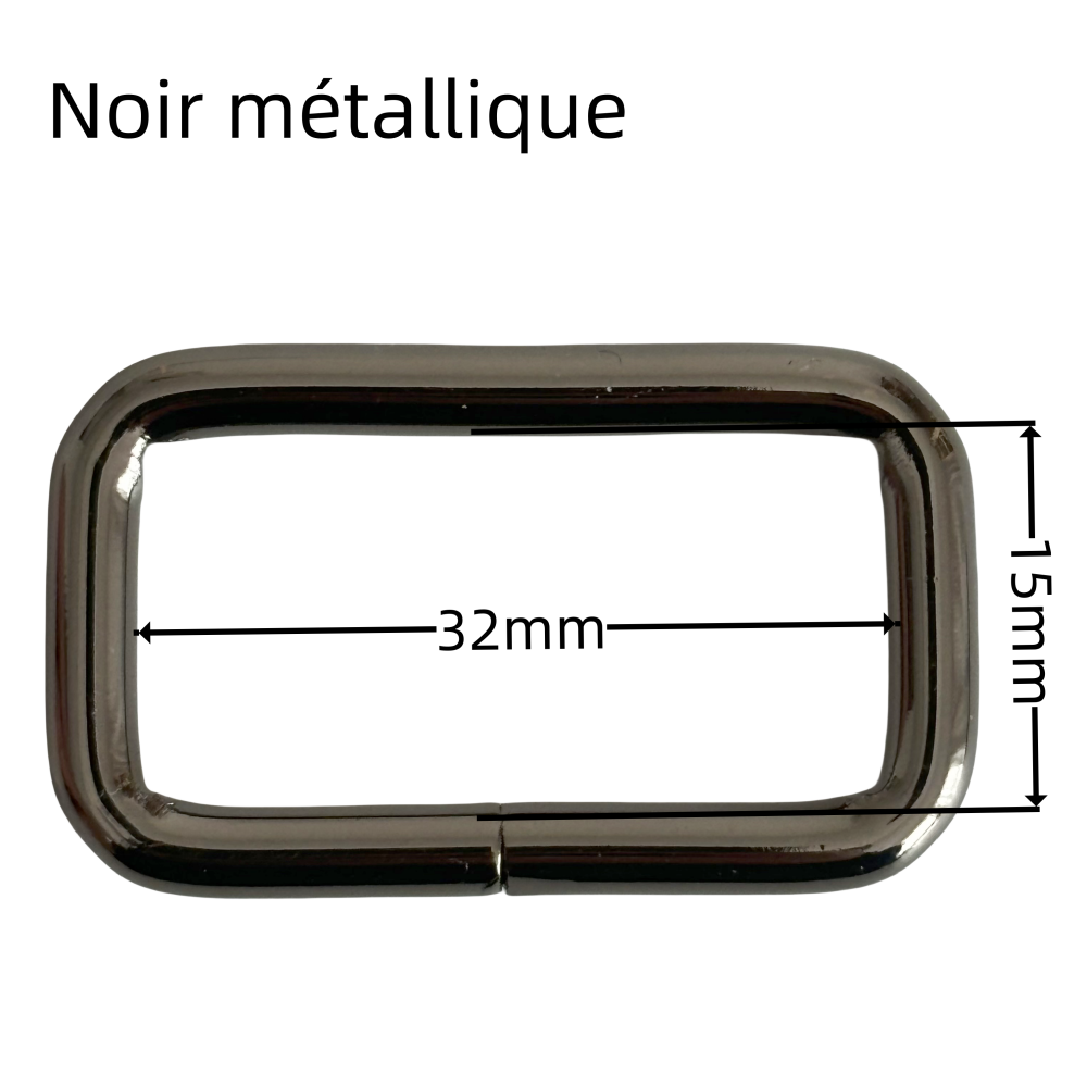 Anneau rectangulaire en métal - 32mm