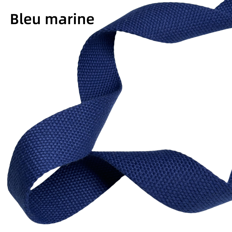 Bandoulière réglable pour sac - en coton polyester de couleur unie - 32mm