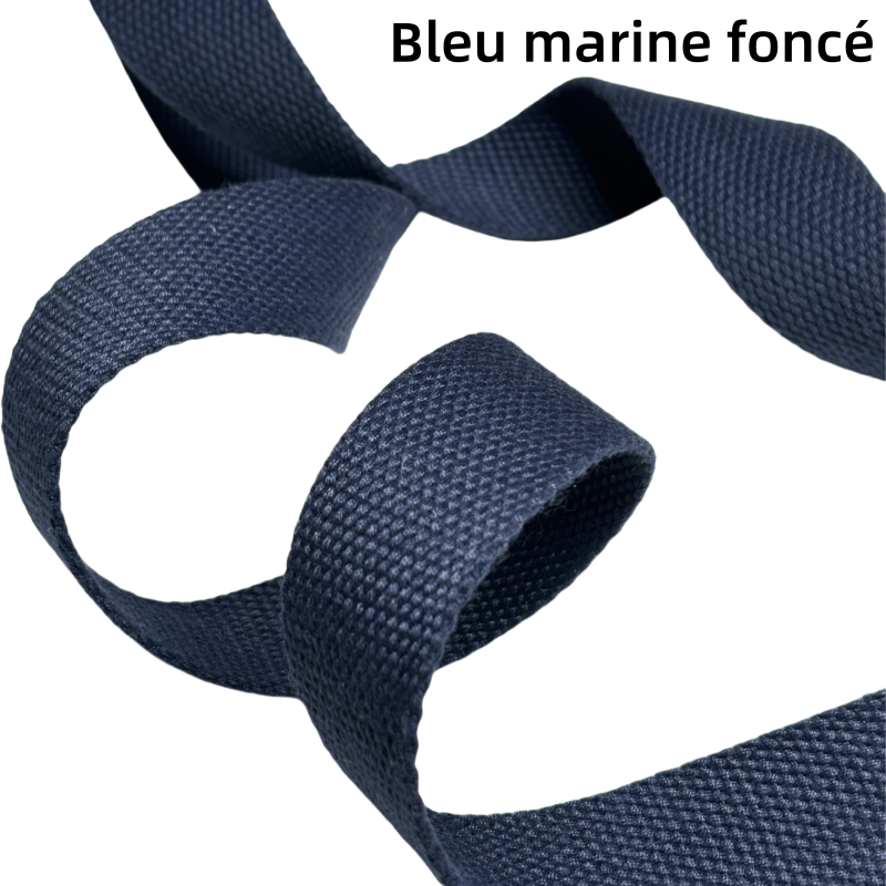 Bandoulière réglable pour sac - en coton polyester de couleur unie - 32mm