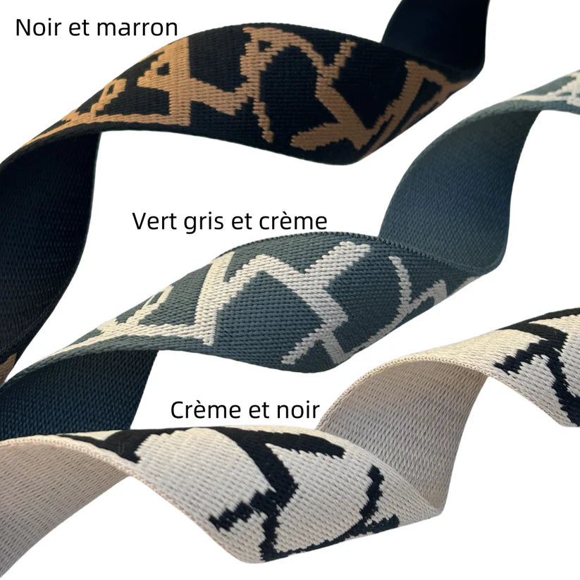 Bandoulière réglable pour sac - jacquard - 38mm