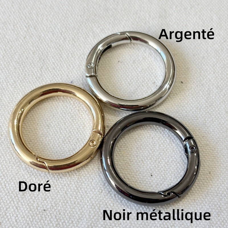Boucle Mousqueton Rond à Ressort en Alliage de Zinc - 25mm
