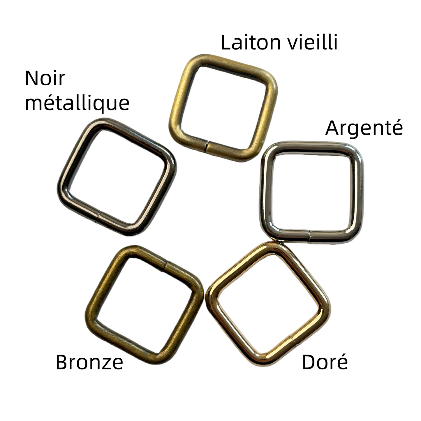 Anneaux rectangulaire en métal - 15×15mm