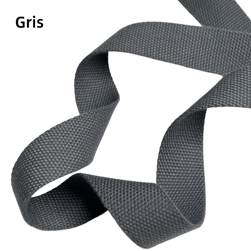 Bandoulière réglable pour sac - en coton polyester de couleur unie - 32mm