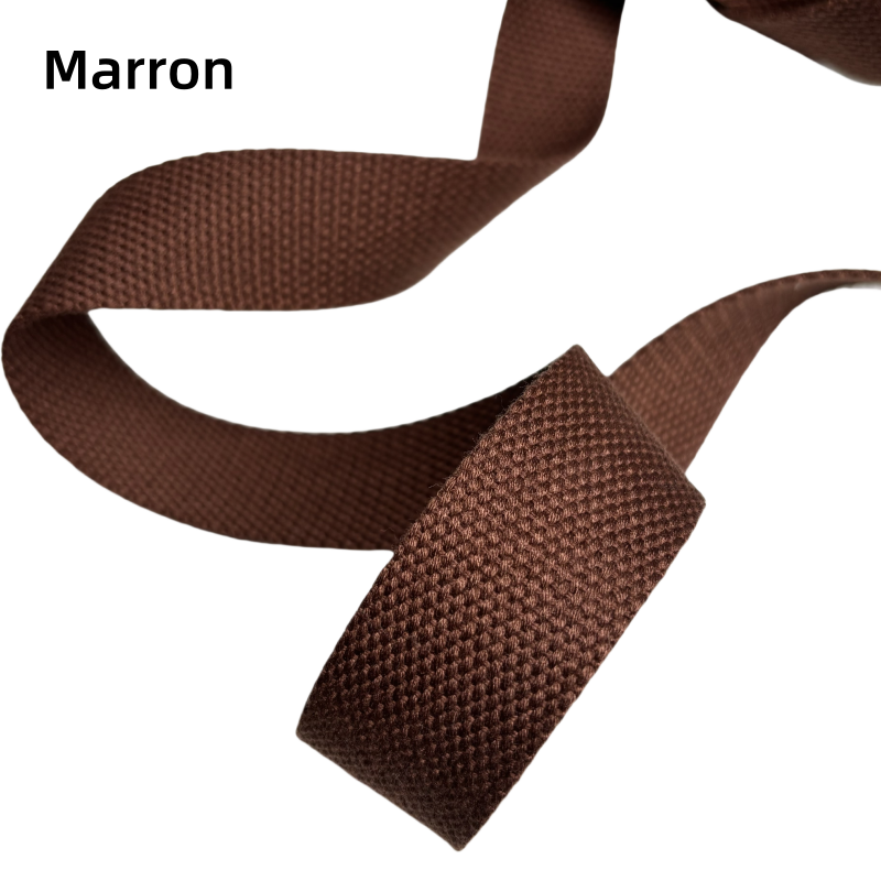 Bandoulière réglable pour sac - en coton polyester de couleur unie - 32mm