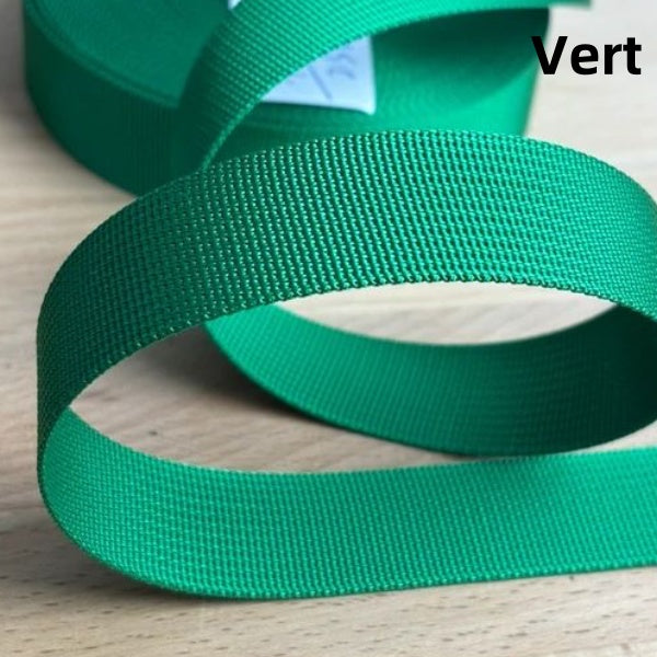 Sangles de couleur unie - Épaisseur 1mm - 25mm de largeur